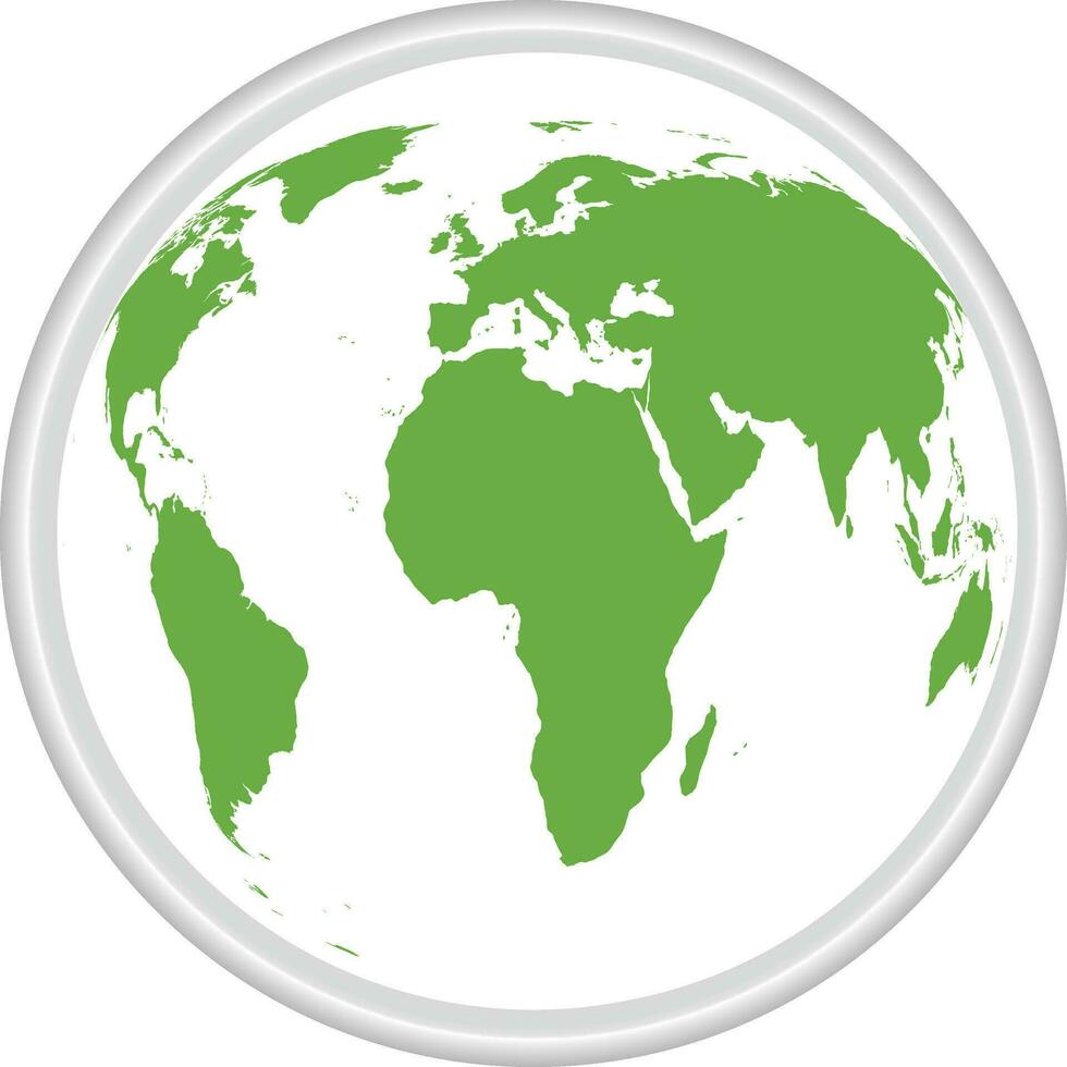 WHite and green earth globe. vector