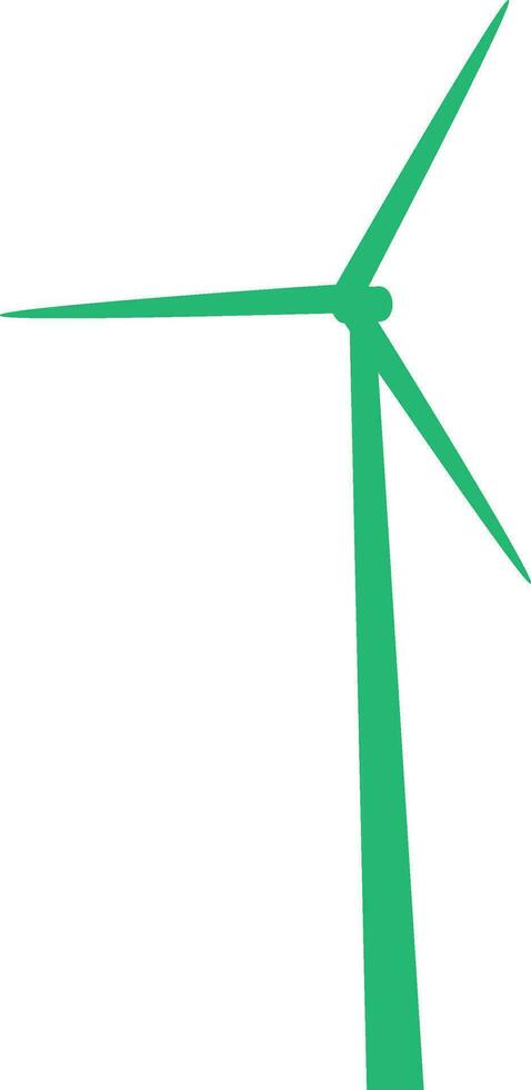 Flat green windmill on white background. vector