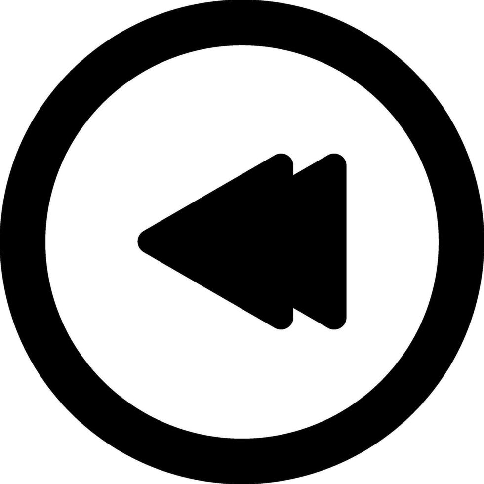 Rewind Button symbol for Music. vector