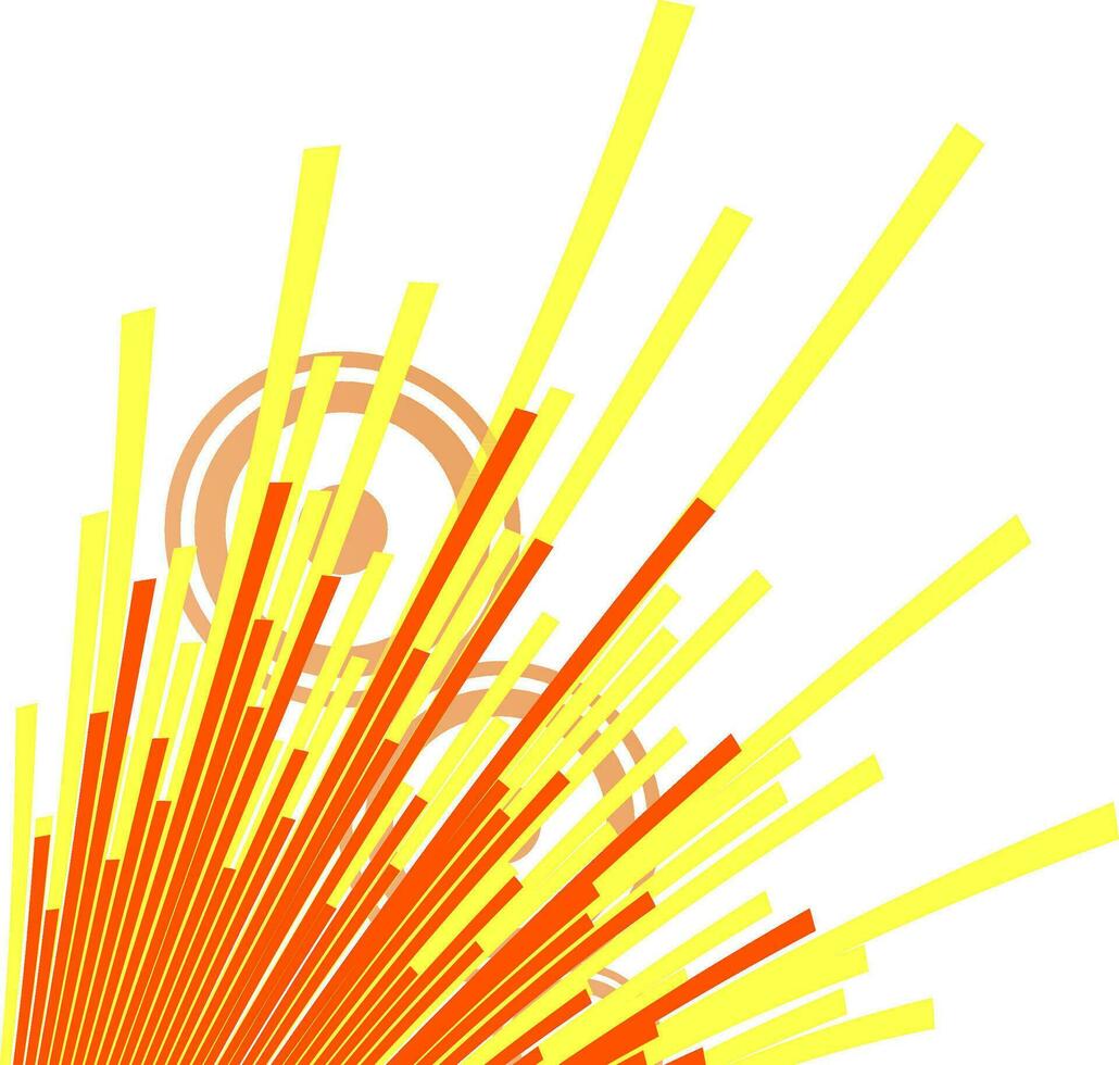 Yellow and orange rays with audio speaker. vector