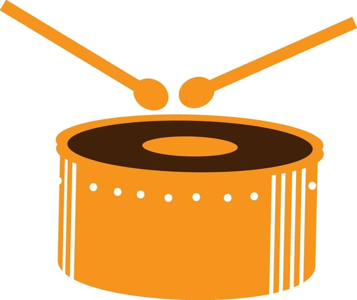 Illustration of drum with sticks. vector