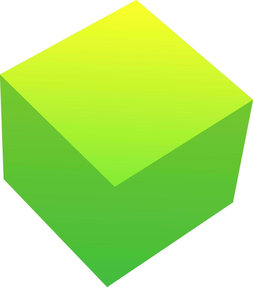 3d brillante cuadrado cubo. vector