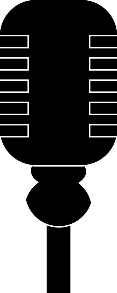 micrófono icono en negro para música concepto. vector