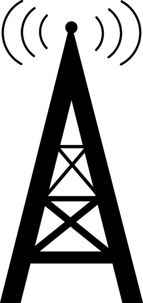 ilustración de célula teléfono torre icono en silueta. vector