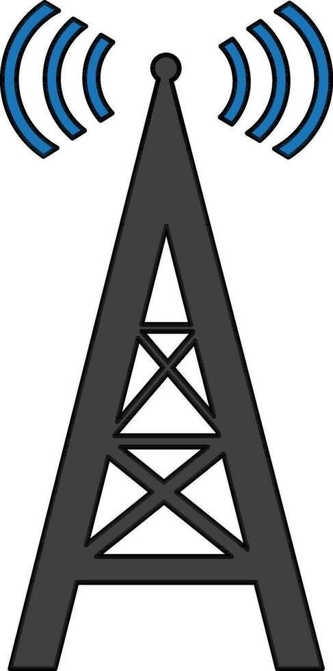 ilustración de célula teléfono torre icono en color y ataque. vector