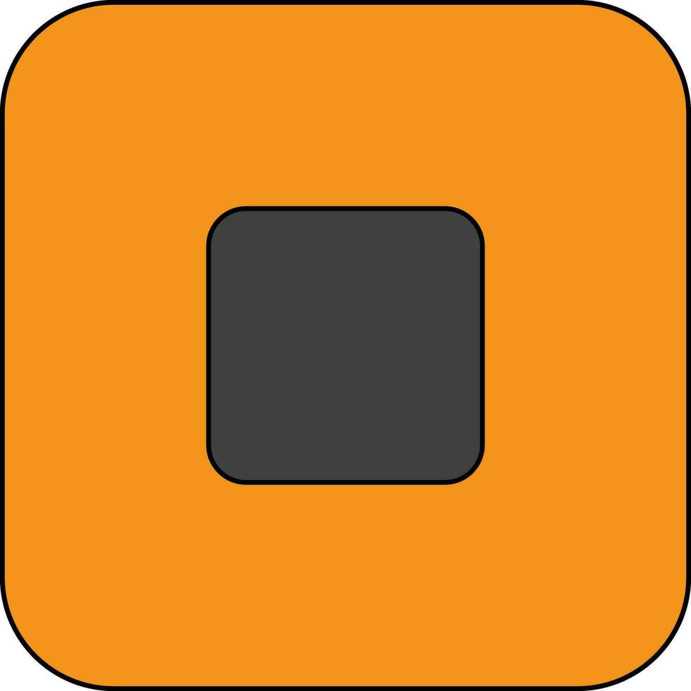 detener botón icono con naranja color antecedentes y carrera estilo. vector