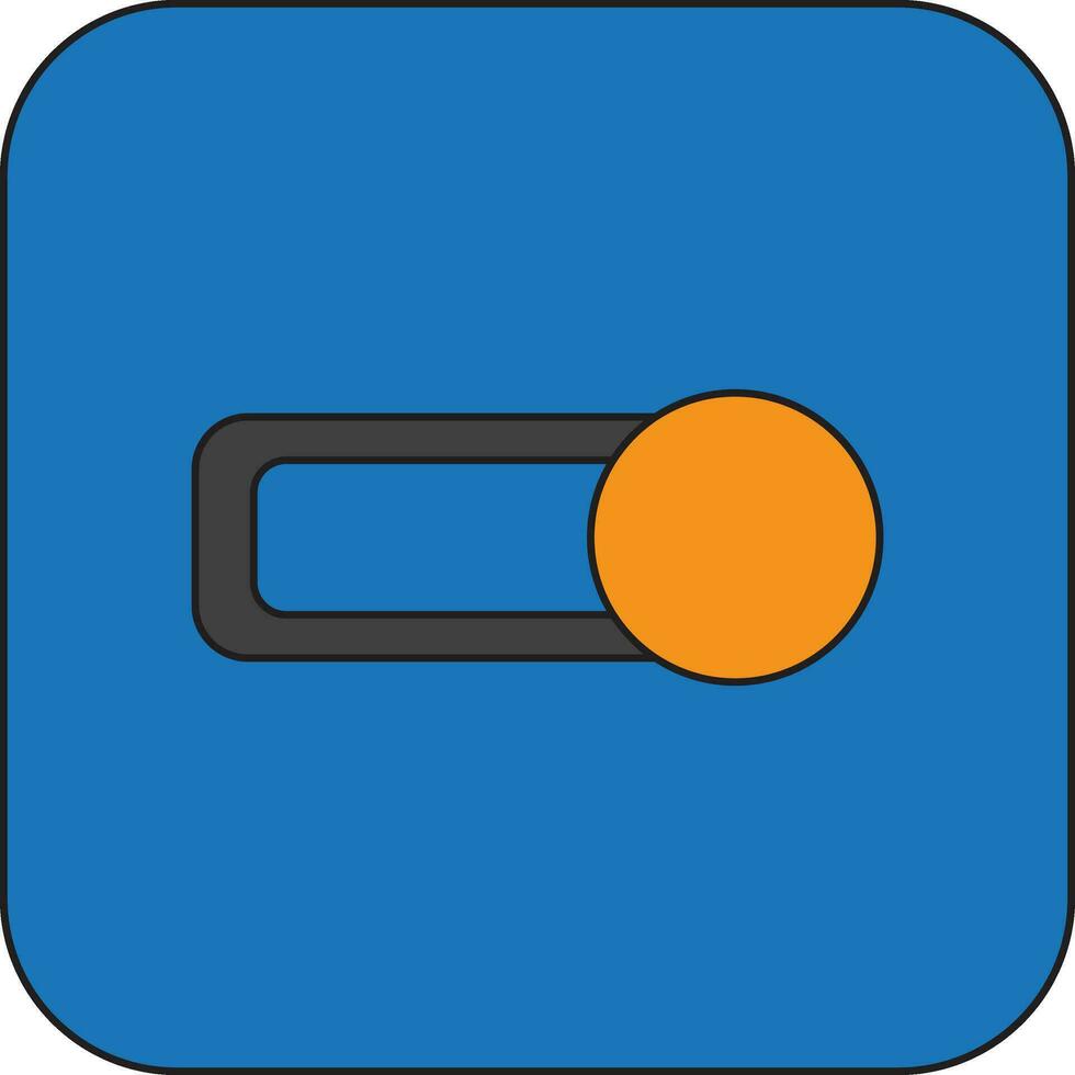 Button icon in mobile for application in color with stroke. vector