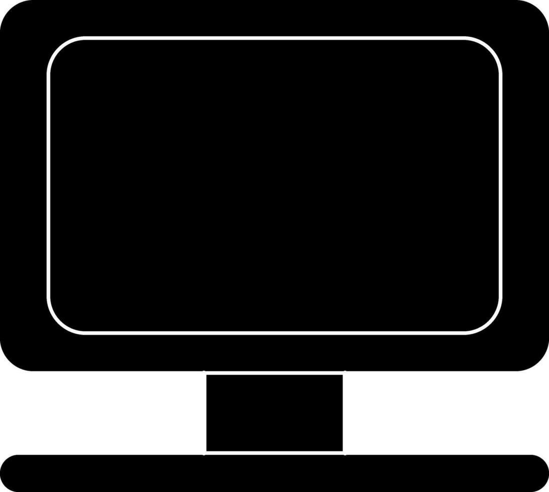 Monitor screen in icon with black for multimedia concept. vector