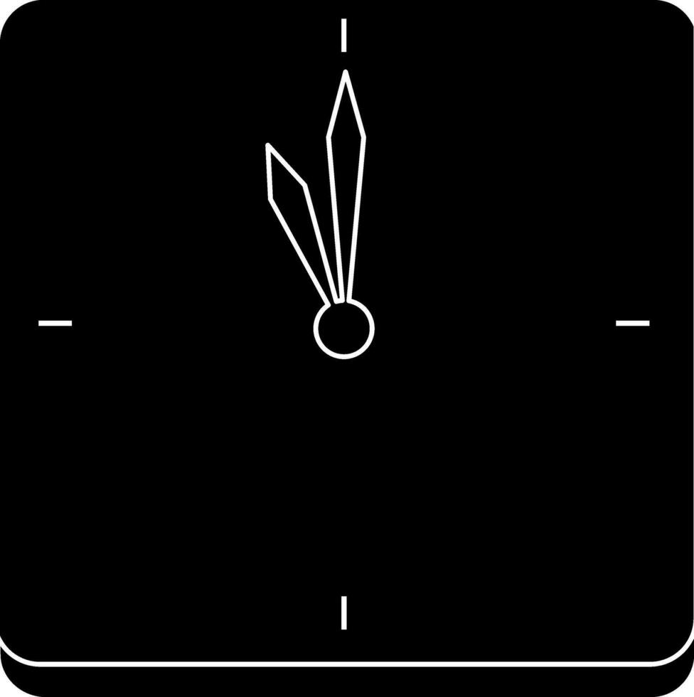 Glyph style of wall watch icon for time concept. vector