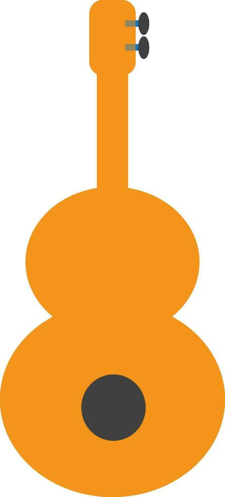 Orange color of guitar icon for multimedia concept. vector