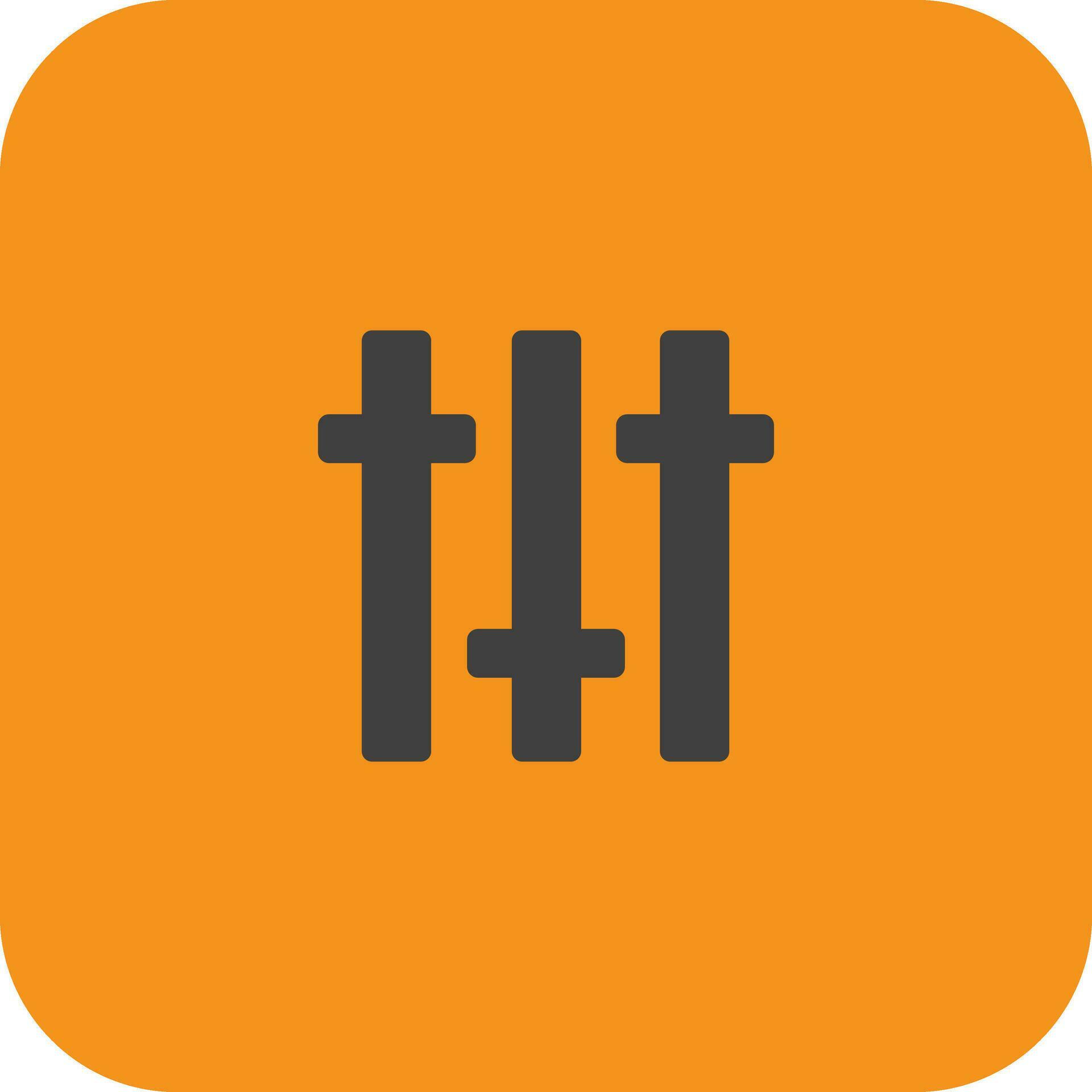 Equalizer icon in orange background for sound balance. 24860536 Vector