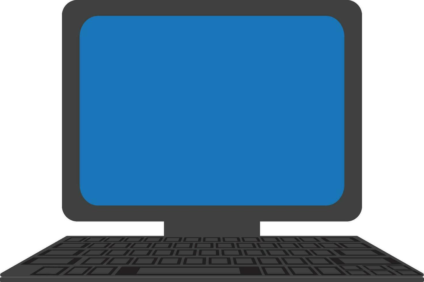 Illustration of computer system icon with monitor and keyboard. vector