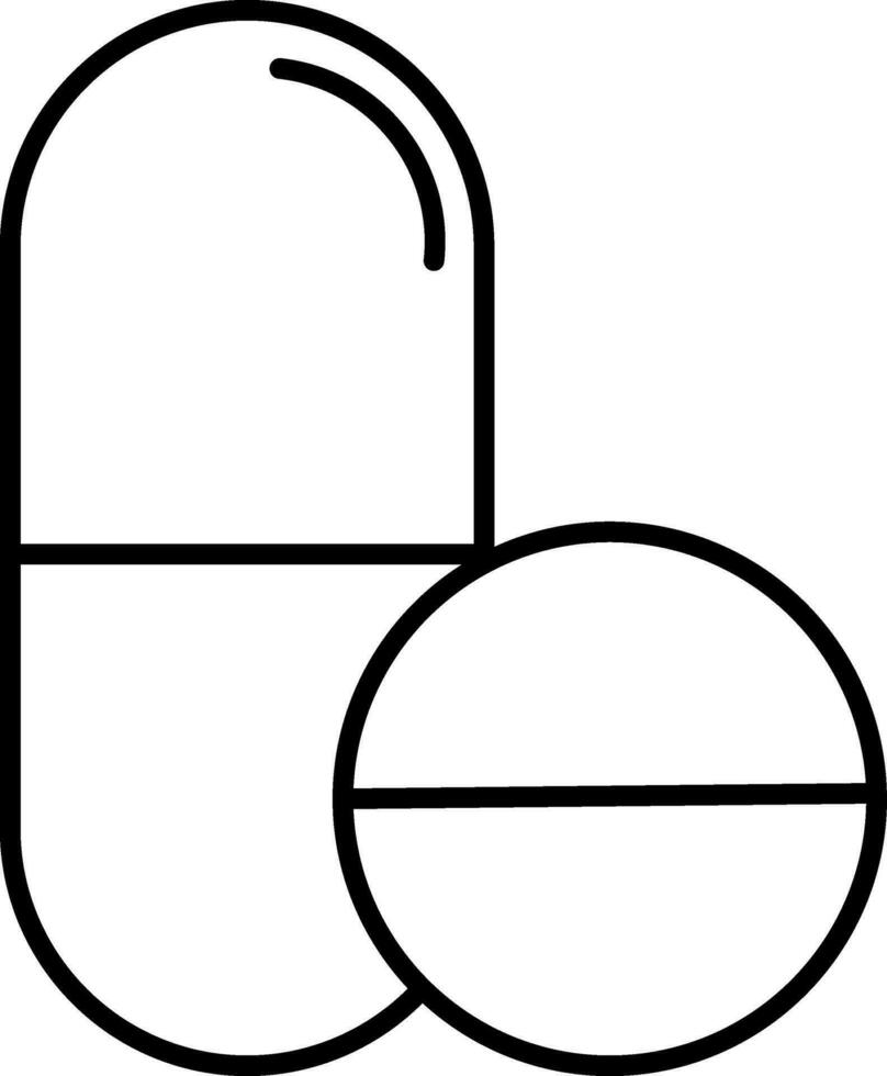 Illustration of Tablet Pill and Capsule symbols. vector