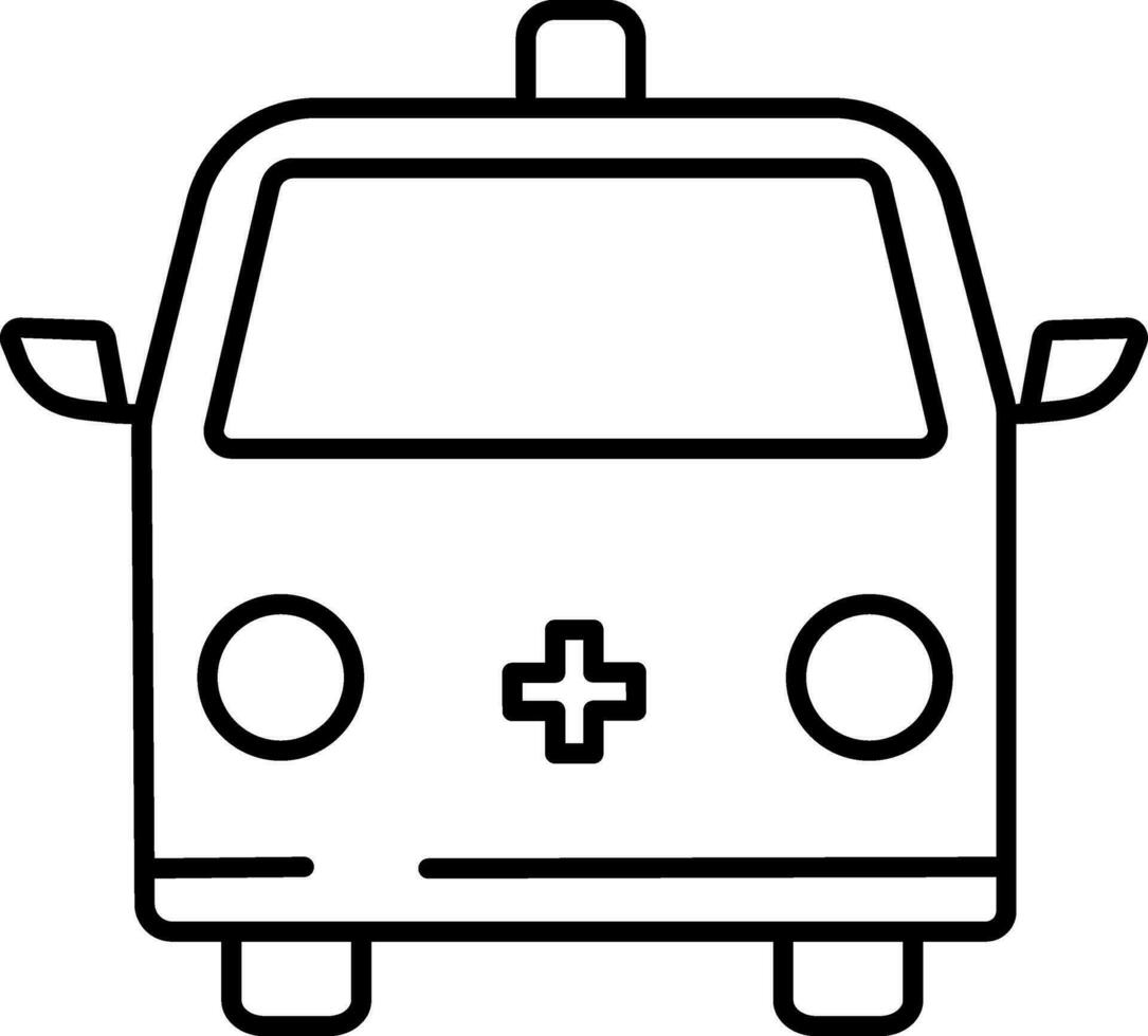 Line art illustration of an Ambulance. vector