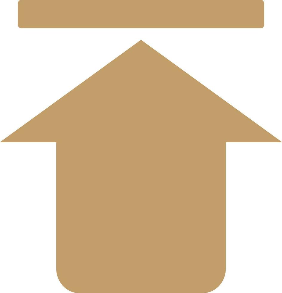 Flat icon of upload made with brown color. vector