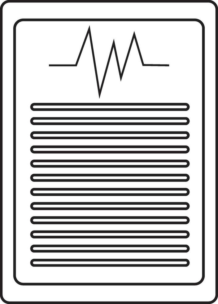 Line art positive sign on medical checklist icon. vector