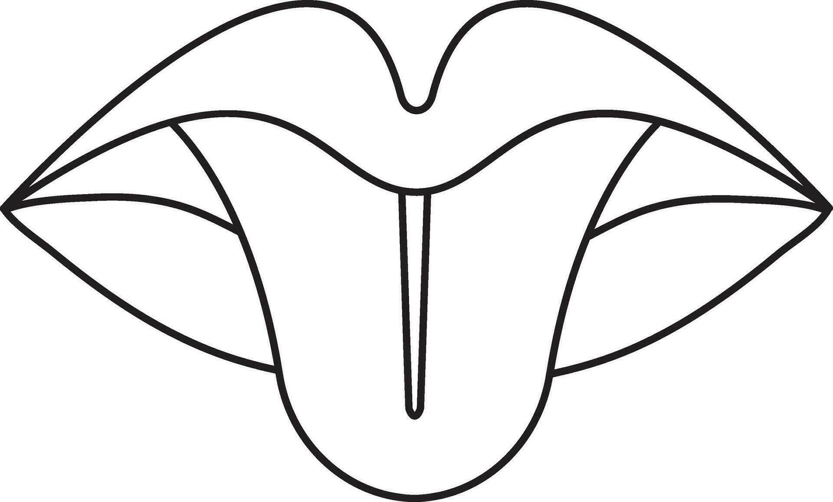 Black line art illustration of tongue. vector