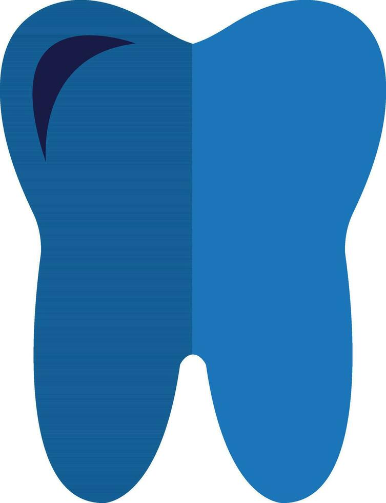 plano diente icono en blanco antecedentes. vector