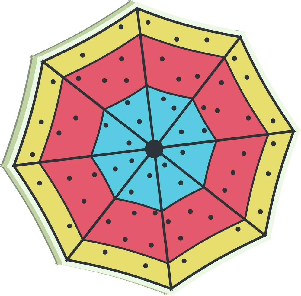 Top view of colorful umbrella on white background. vector