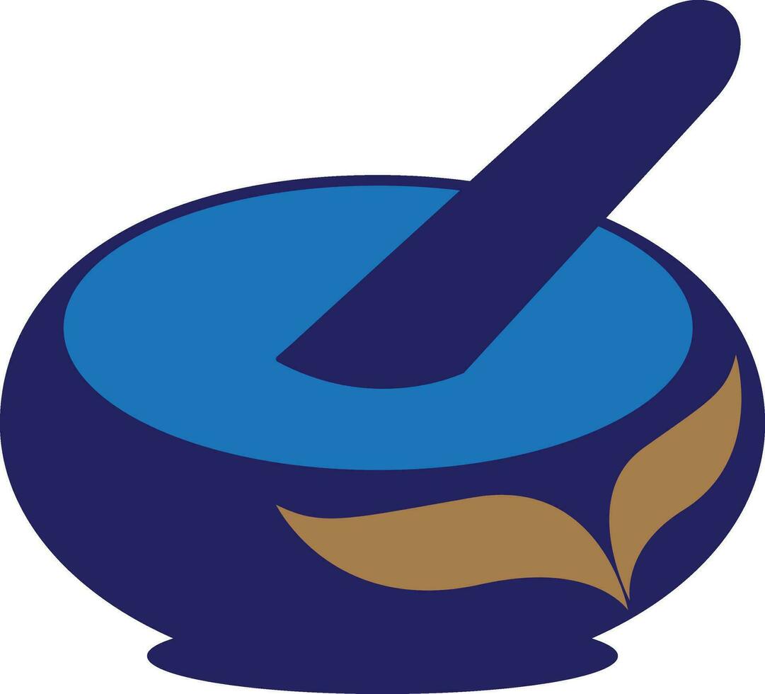 Blue mortar on white background. vector