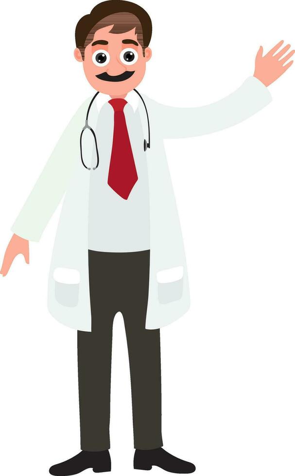 Character of a smiling doctor. vector