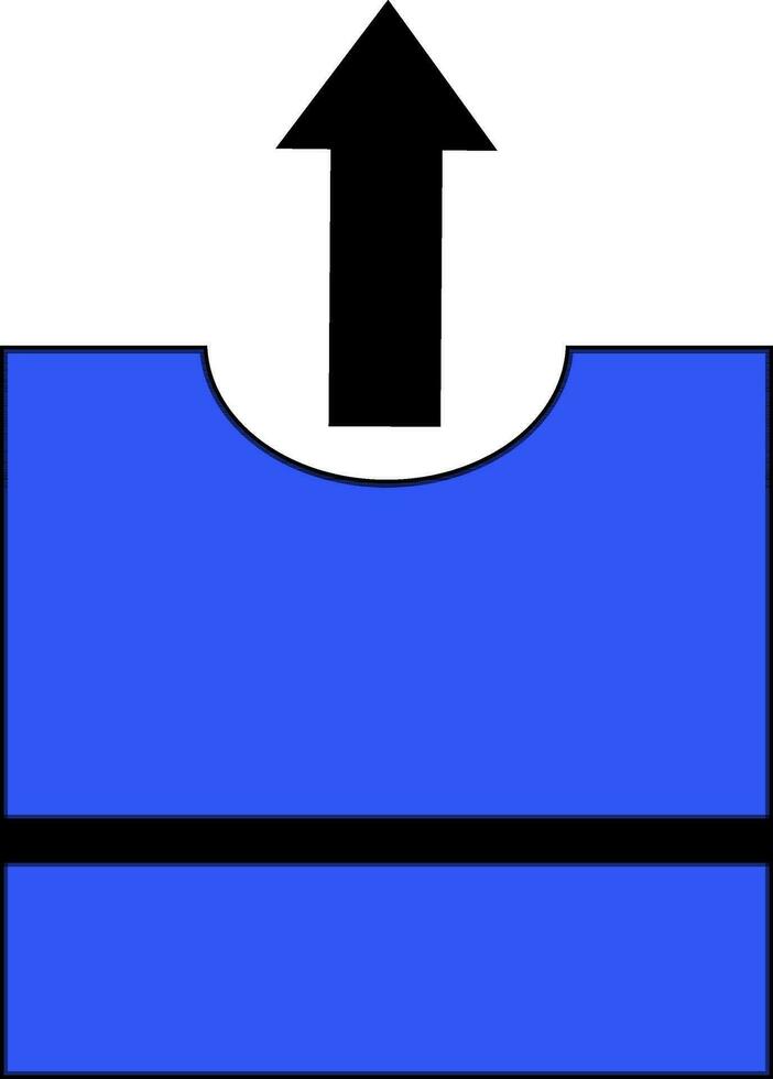 Black and blue arrow up sign in flat style. vector