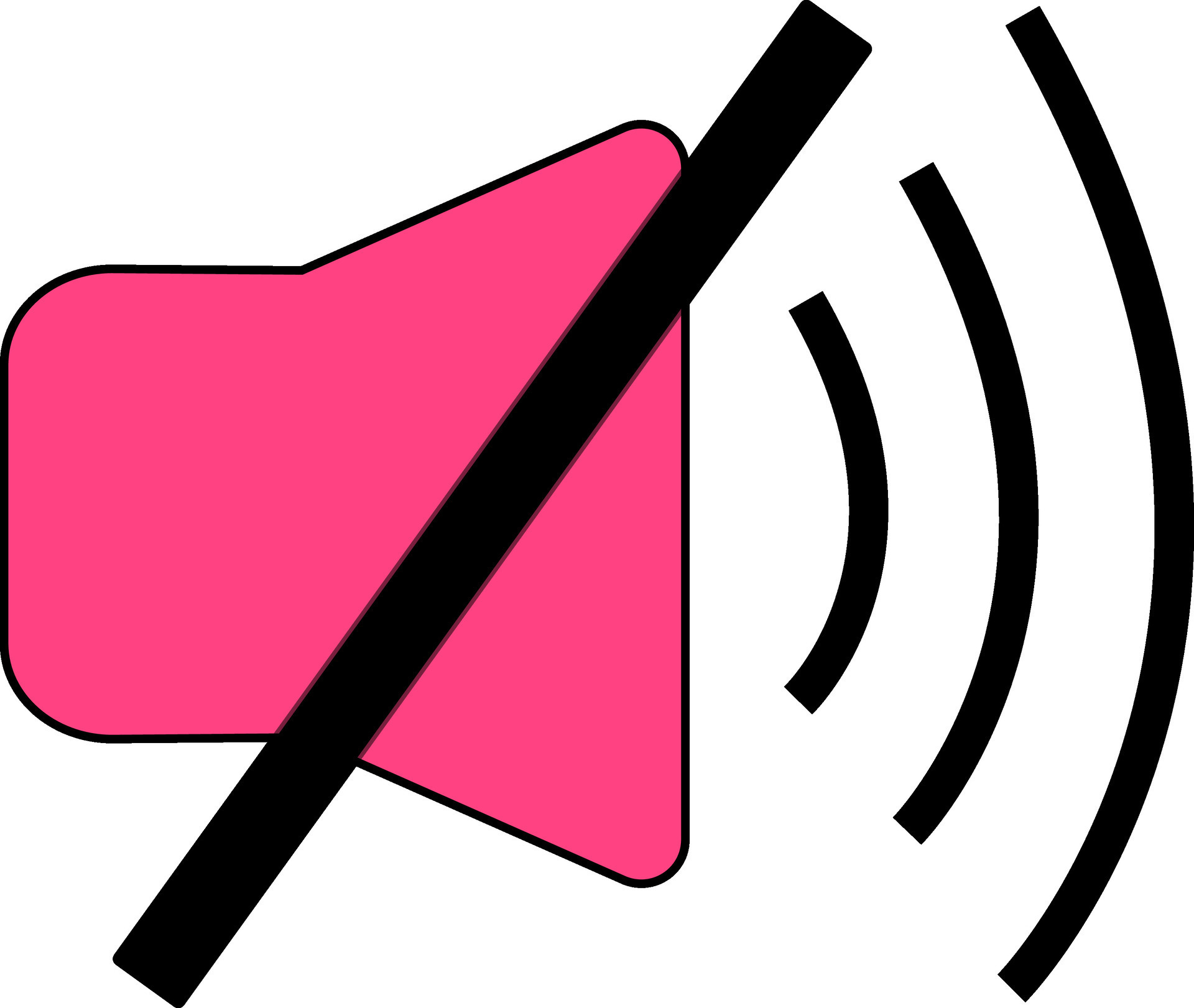 Pink audio speaker on black mute. 24860772 Vector Art at Vecteezy