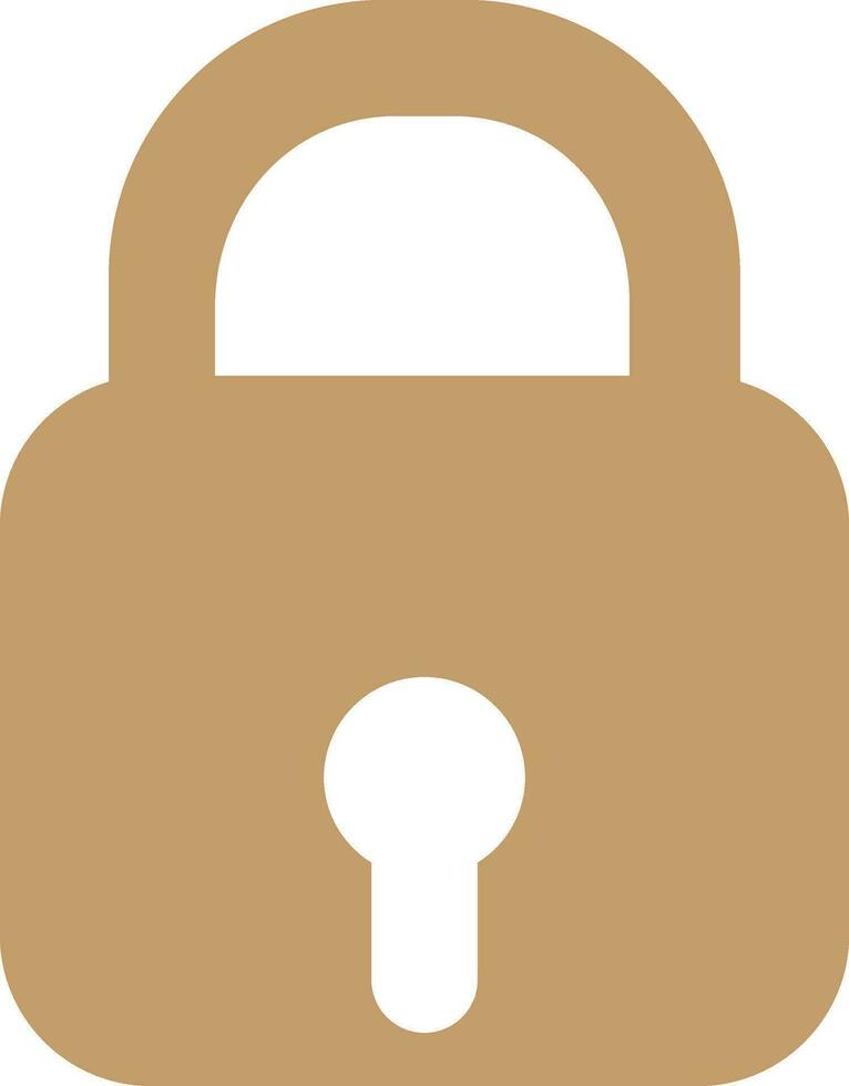 Isolated icon of a lock in brown color. vector