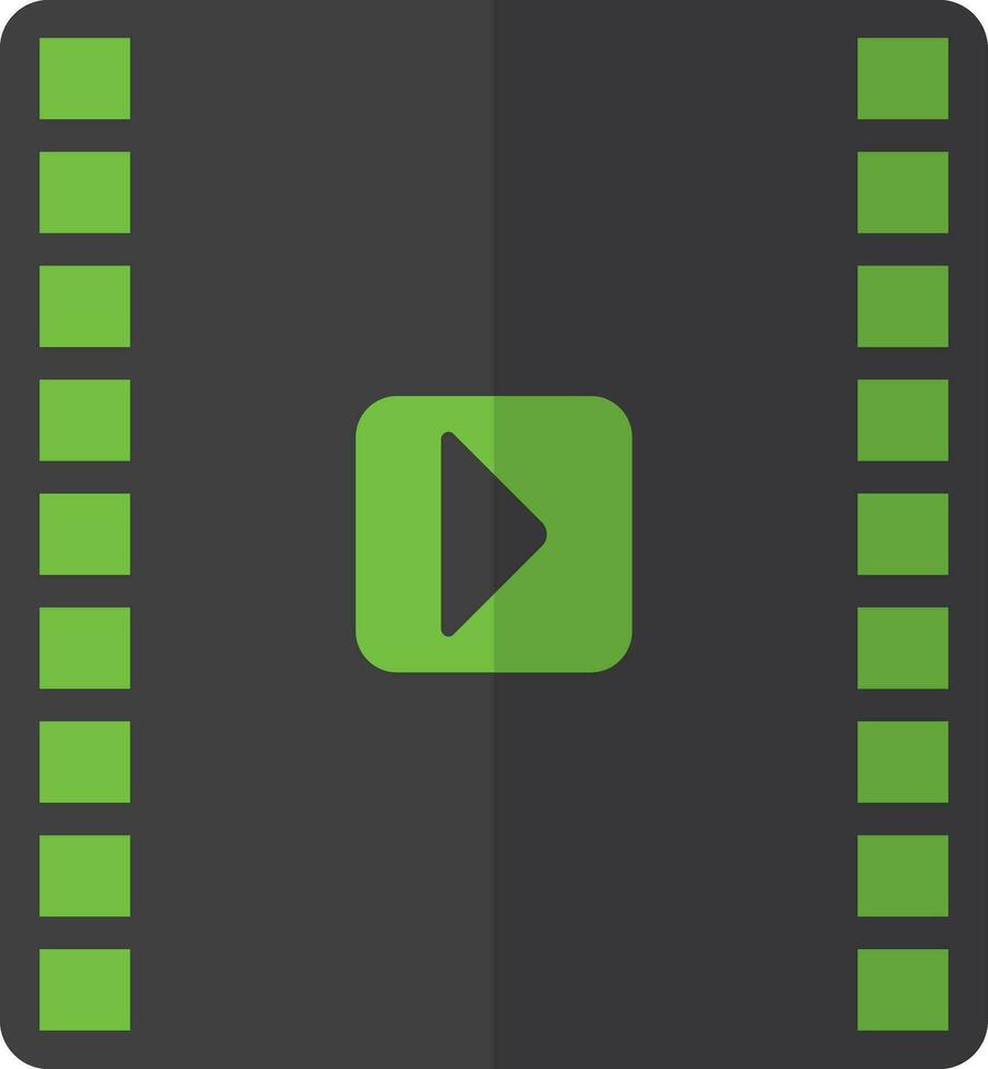 Video icon in color for multimedia concept with half shadow. vector