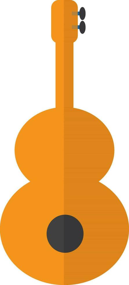 Orange color of guitar icon for multimedia concept in half shadow. vector