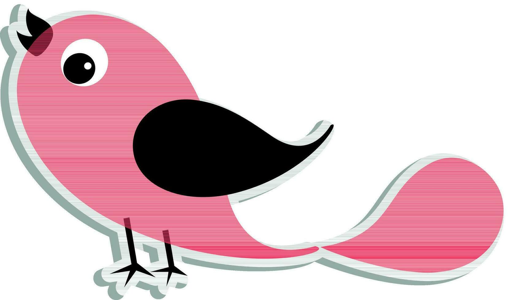 Flat illustration of bird in pink and black color. vector