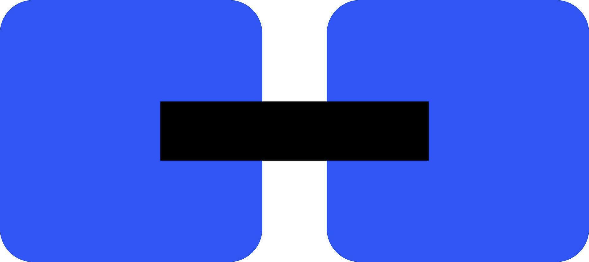 Black and blue handle in flat style. vector