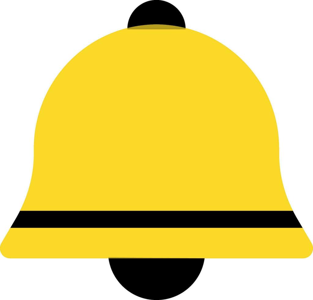 Isolated bell in yellow and black color. vector