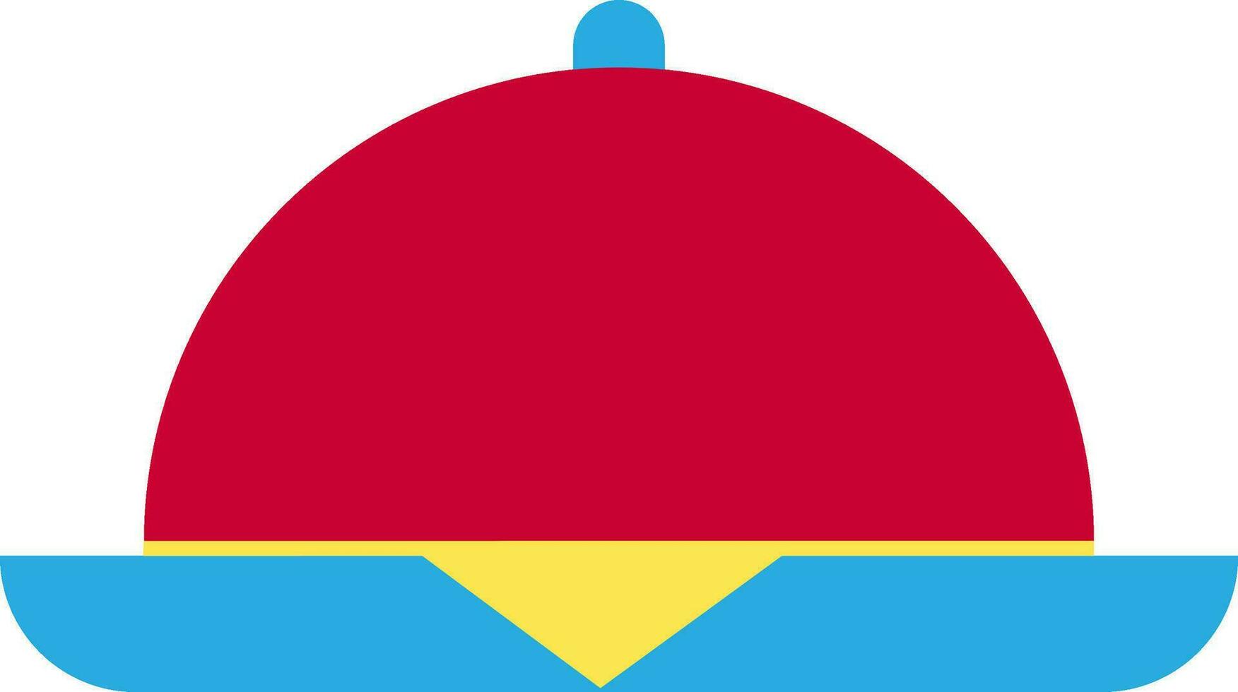 Red and blue serving tray. vector