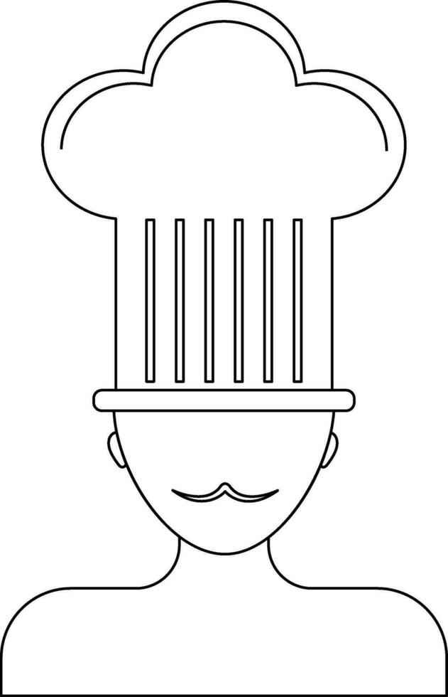 Character of chef wearing hat. vector