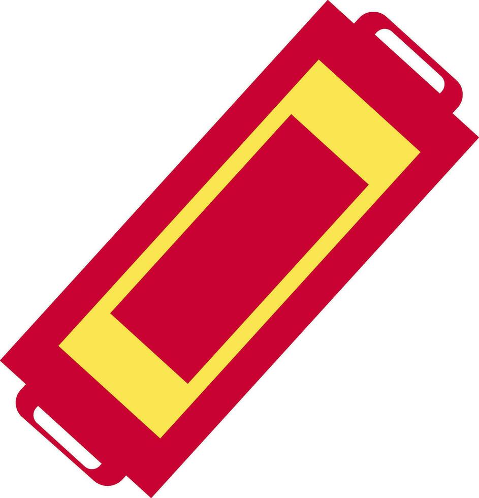 Red and yellow cutting board in flat style. vector