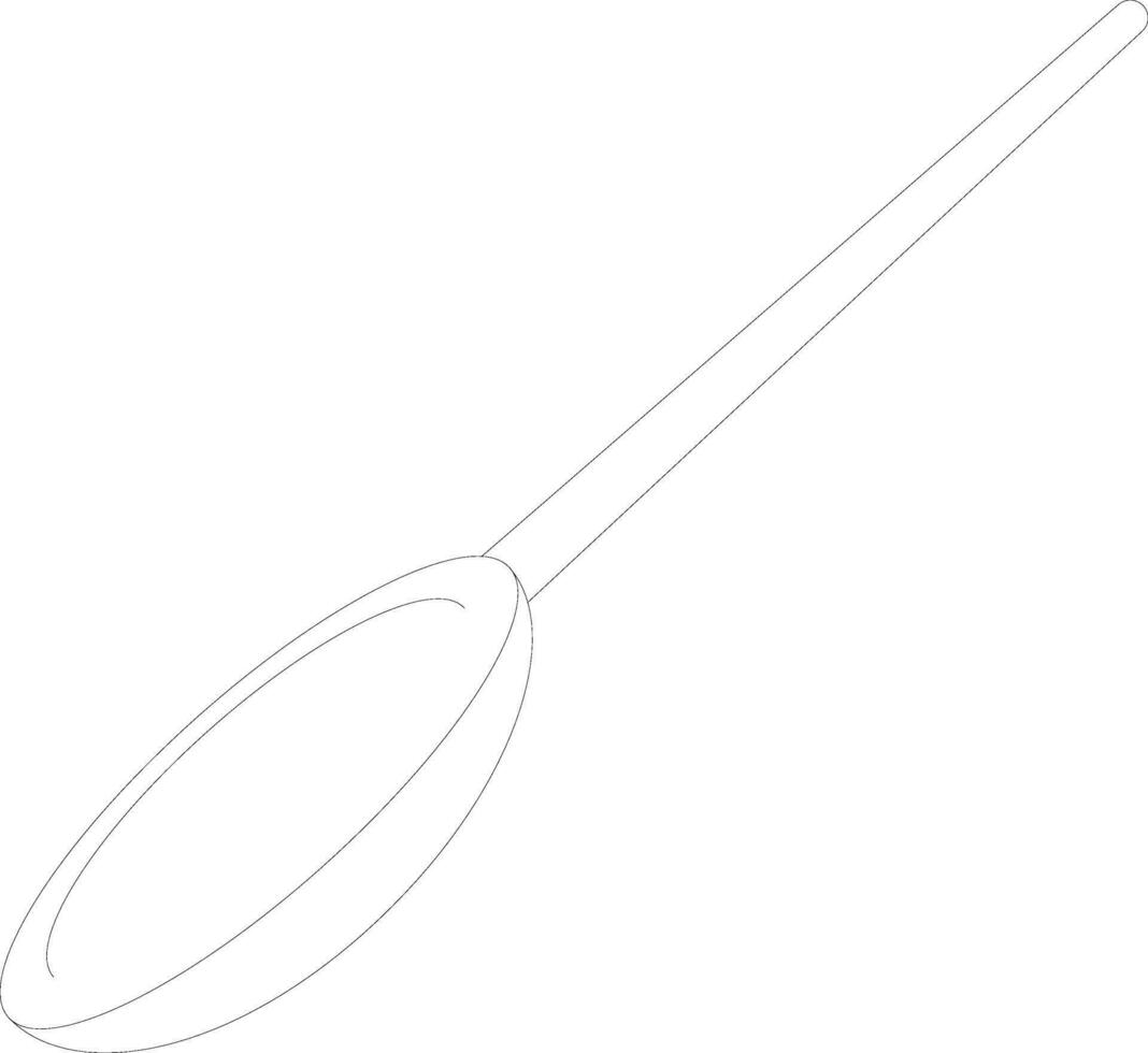 Flat style black line art illustration of a pan. vector