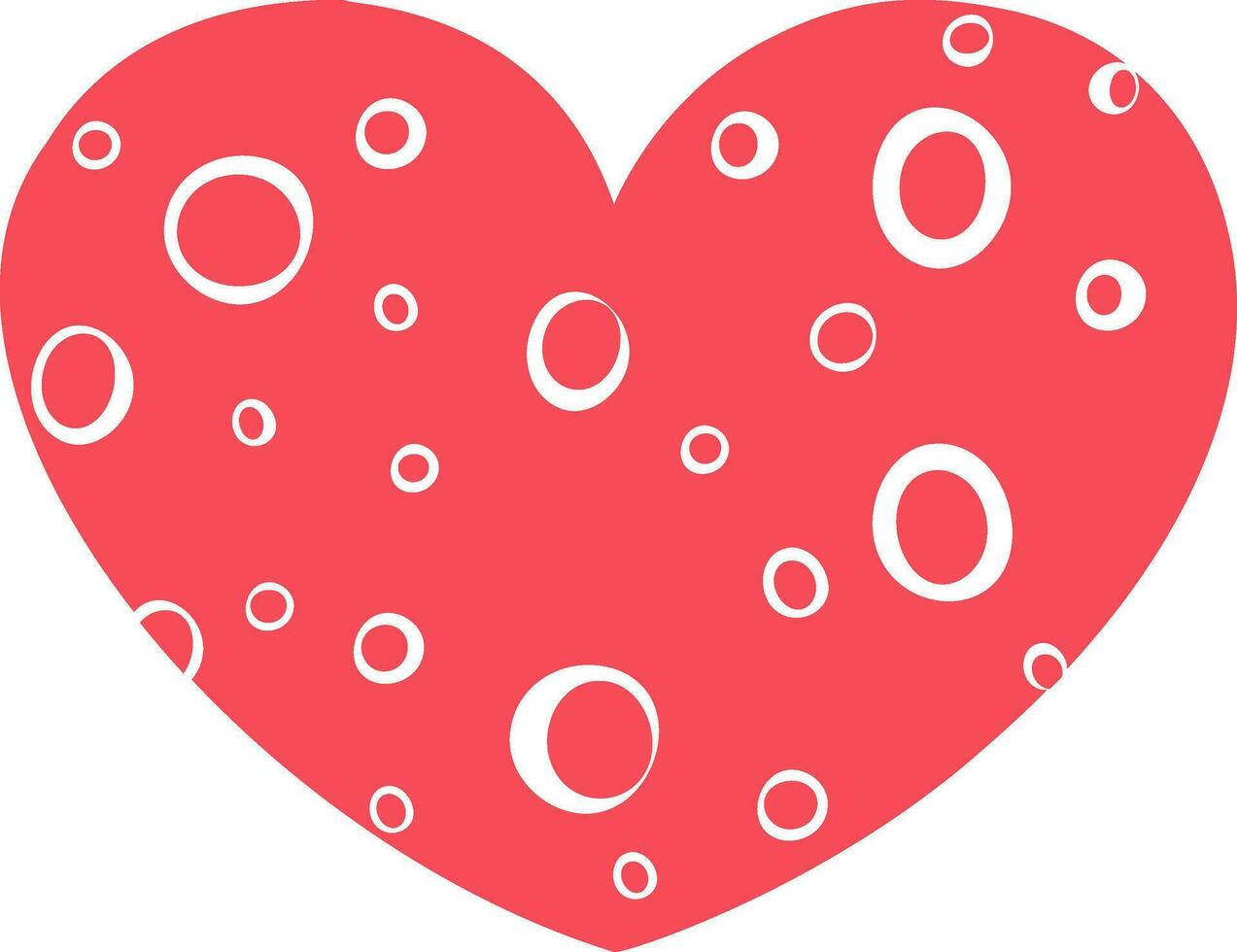 Flat style pink heart with white circles. vector