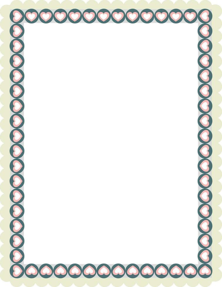 Decorative frame with hearts border. vector