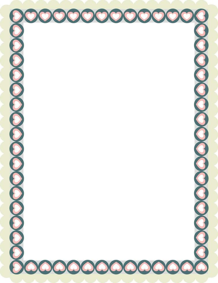 Decorative frame with hearts border. vector