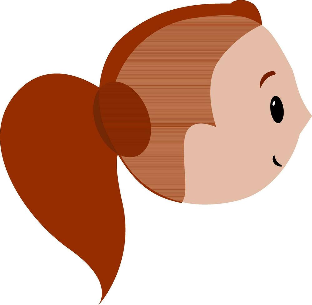 Cartoon character of a little girl face. vector
