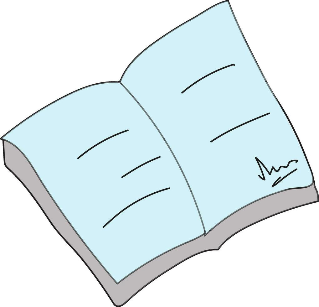 Blank blue open book. vector