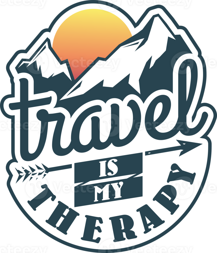 Travel is My Therapy, Adventure and Travel Typography Quote Design. png