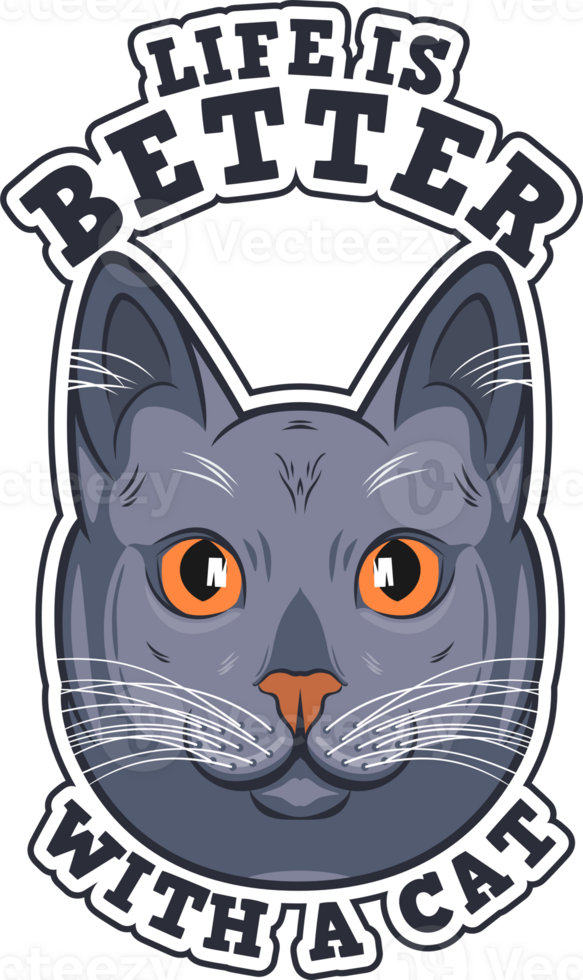 Life is Better With a Cat, Cat Typography Quote Design. png