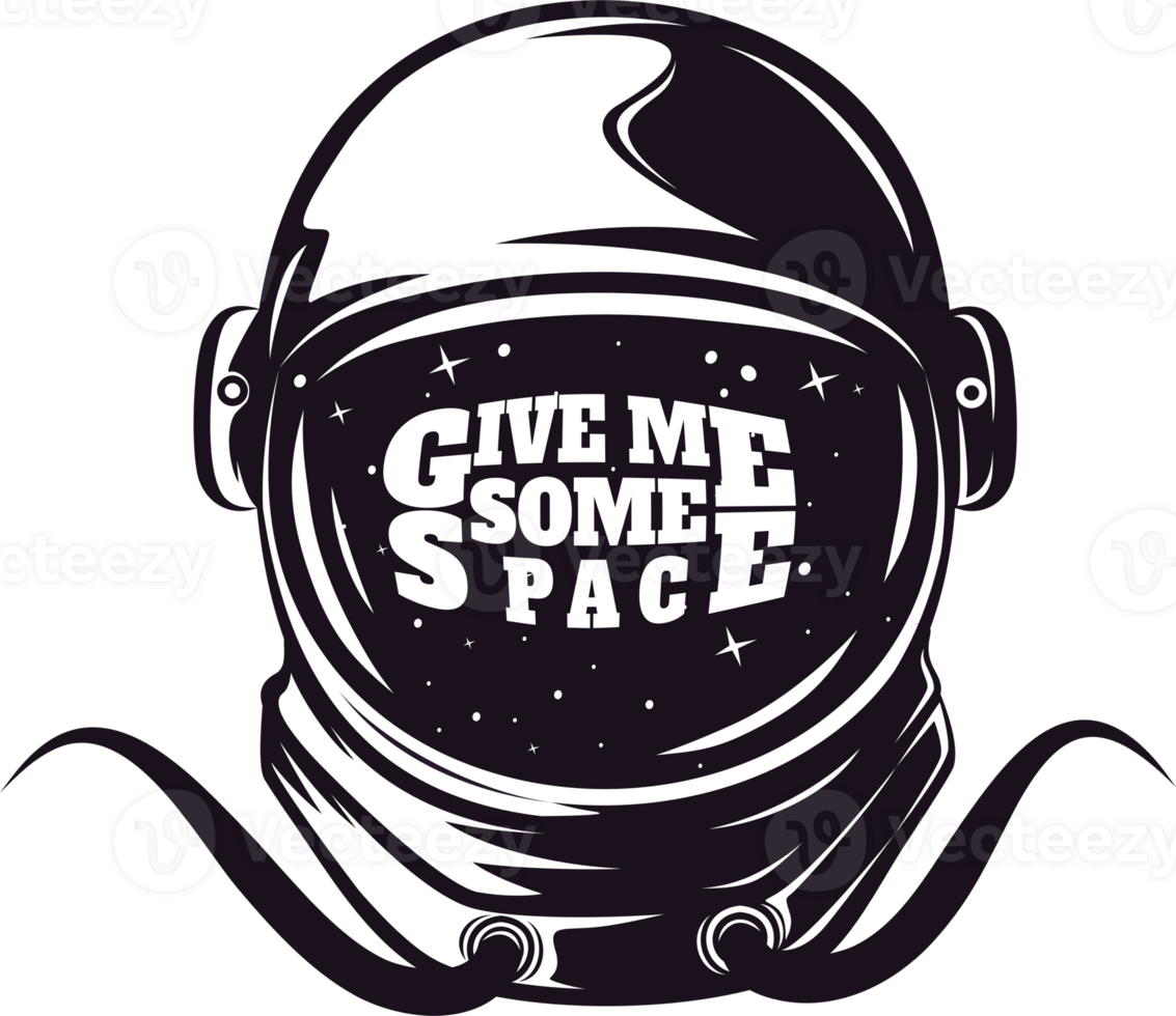 Give Me Some Space, Astronaut and Space Typography Quote Design. png