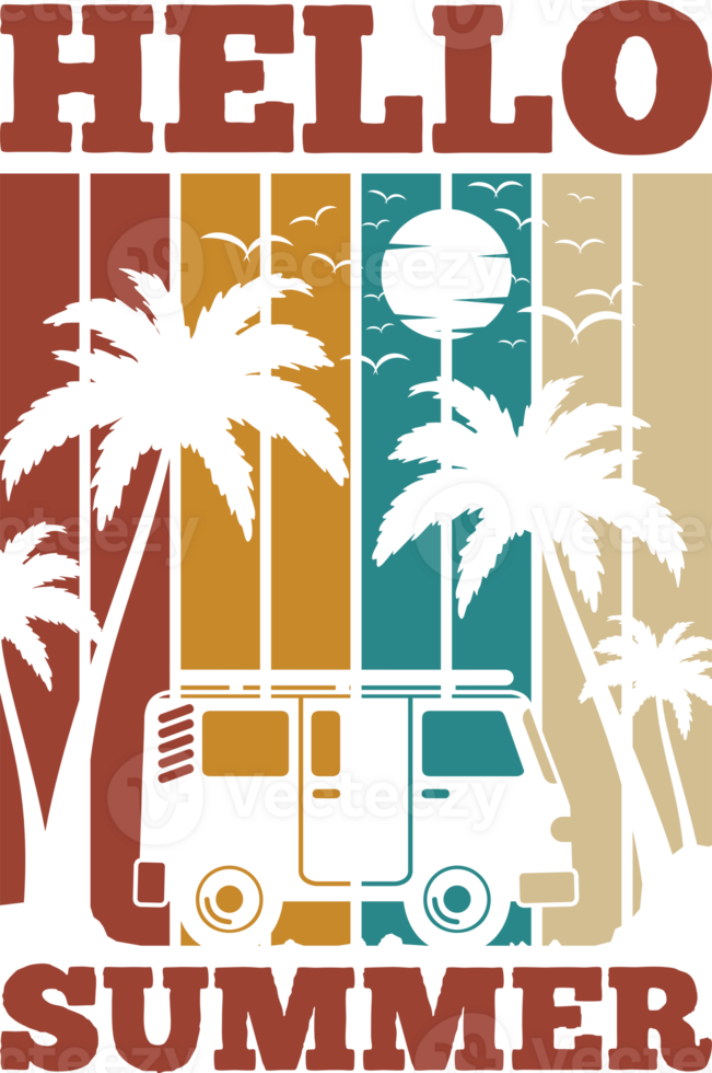 Hallo zomer, zomer typografie citaat ontwerp. png