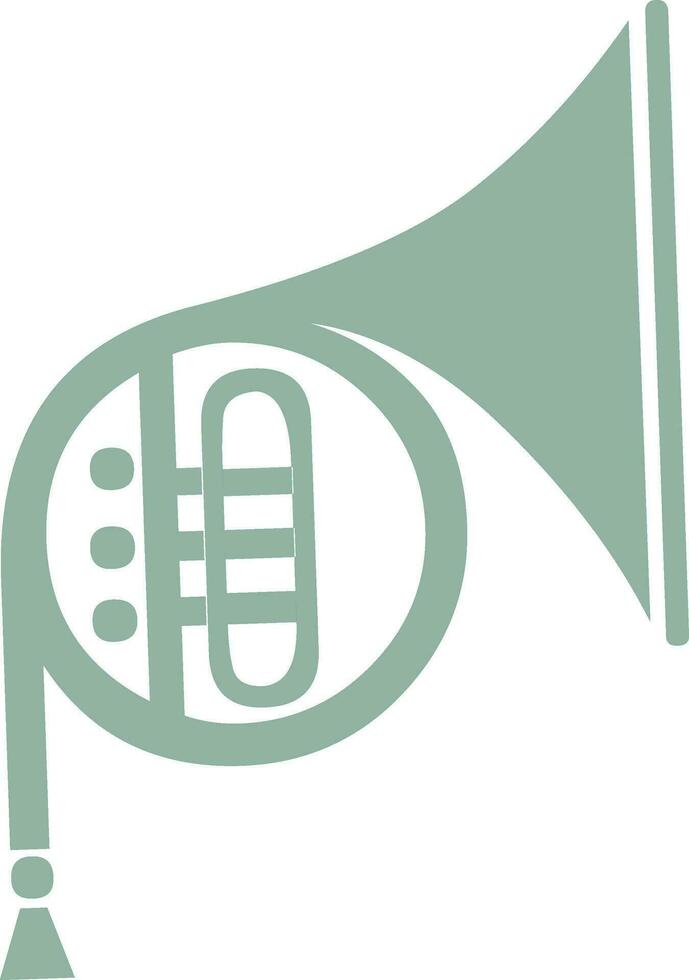 Flat illustration of a french horn. vector