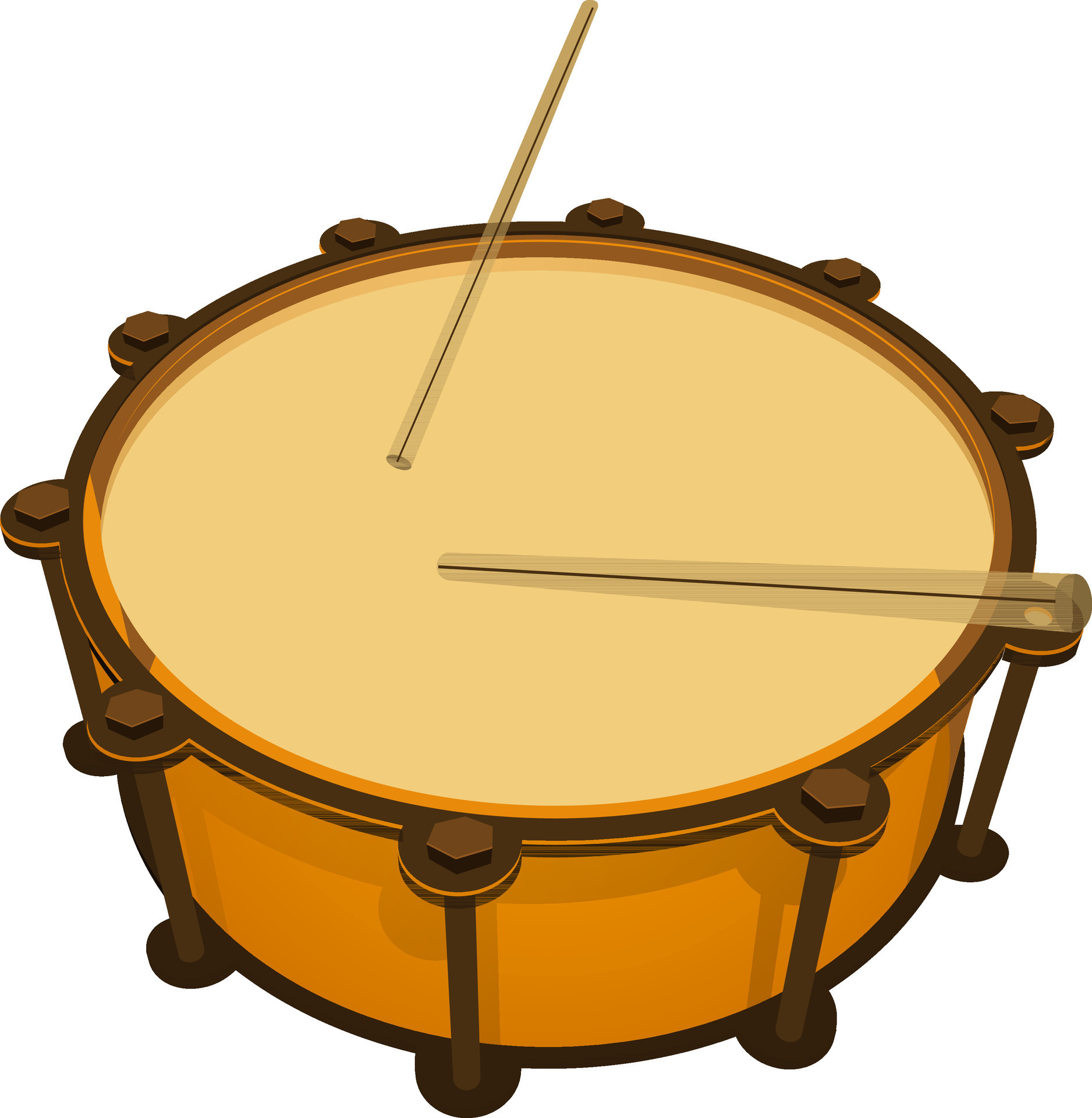 Drum and pair of drumsticks. 24861283 Vector Art at Vecteezy
