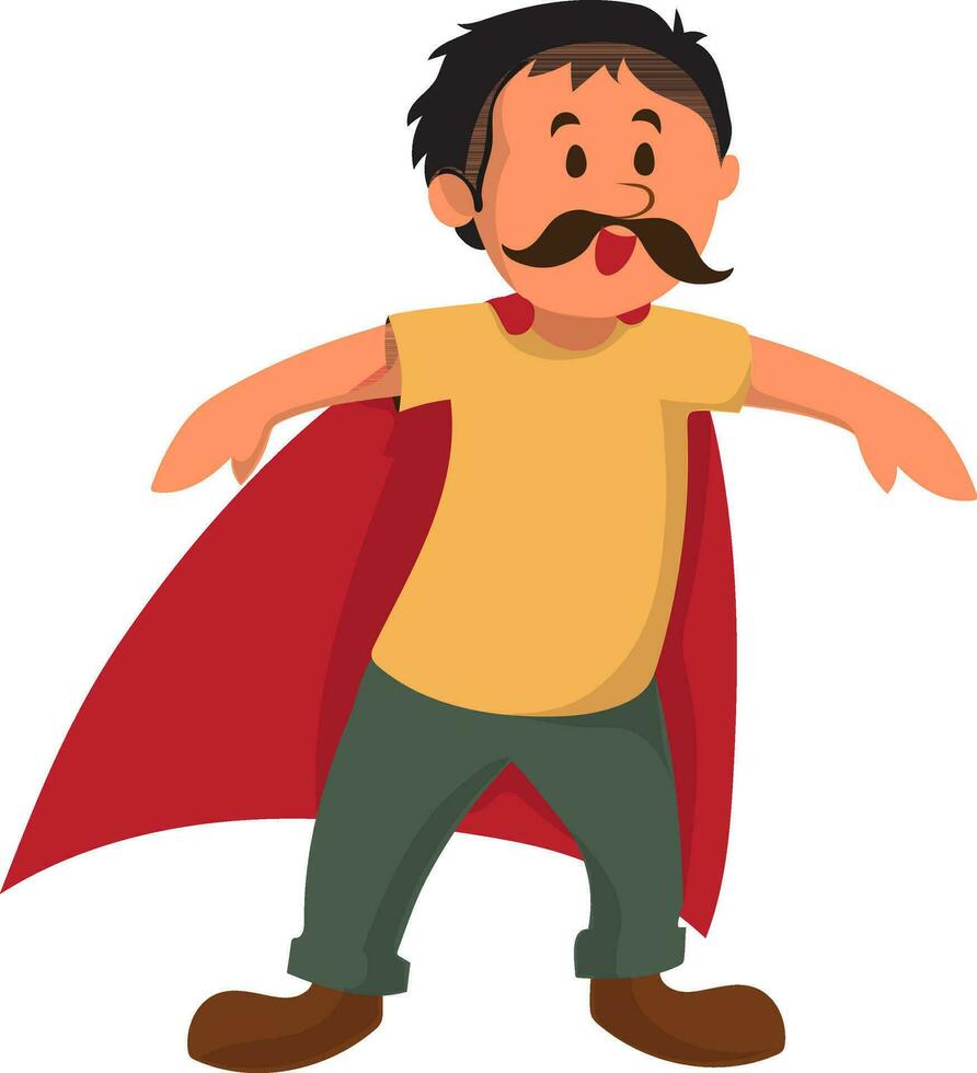 Illustration of little boy with mustache. vector