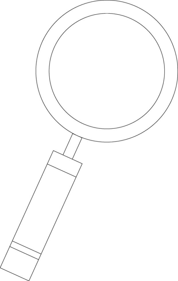 Line art illustration of a magnifying. vector